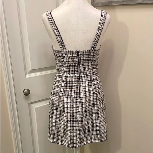 Abercrombie & Fitch Tweed plaid Navy and White Mini Dress - Picture 5 of 14